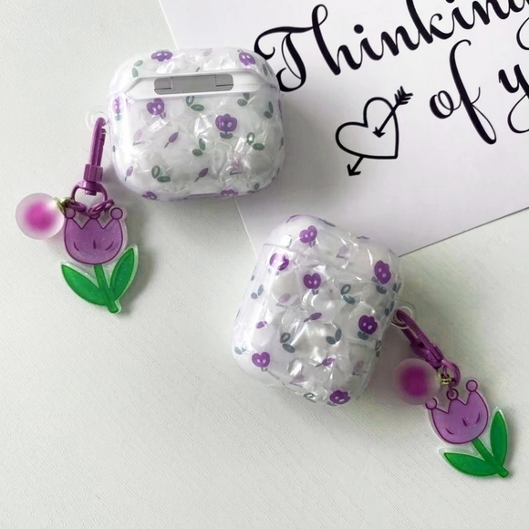 Airpods Case, Airpods Pro Case, Airpods 3rd Gen Case Pearl Flowers - Picture 4 of 6